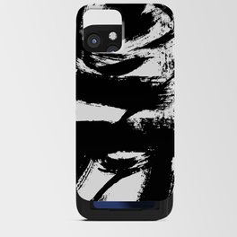Black and White Brush Strokes iPhone Card Case