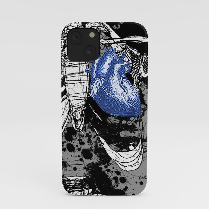 blue heart iPhone Case