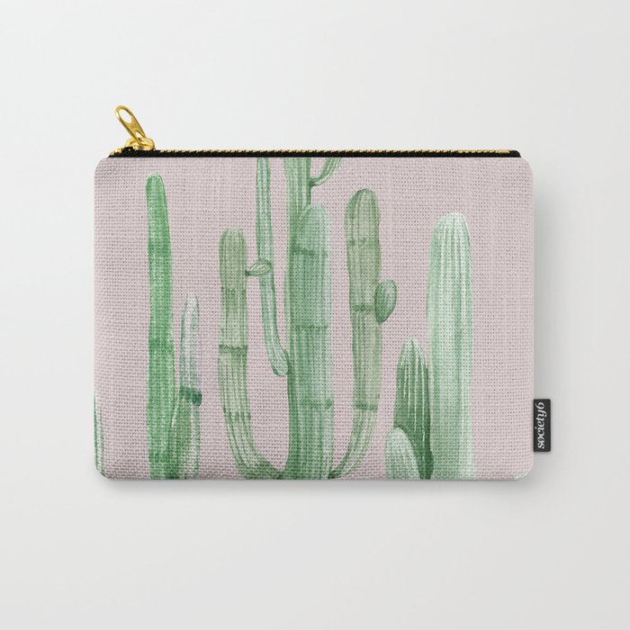 Three Amigos Green + Pink Carry-All Pouch