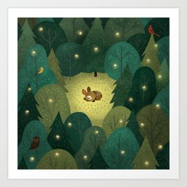 Enchanted Forest Baby Fawn Art Print