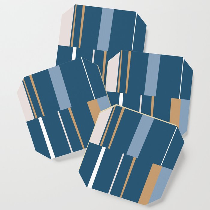 Mosaic Blue 7 | Geometric Abstract Coaster