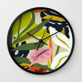 Jungle Abstract 2 Wall Clock | Exotic, Illustration, Home Decor, Shape, Drawing, Summer, Thingdesign, Jungle, Digital, Shapes 