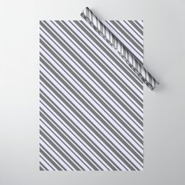 [ Thumbnail: Dim Grey and Lavender Colored Lined Pattern Wrapping Paper ]