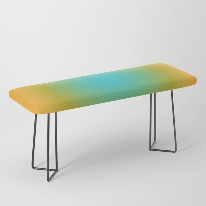 Hypnotic - Green Orange Colourful Abstract Art Design Pattern Bench