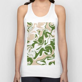 Spill - White, Sand and Palm Green Unisex Tank Top