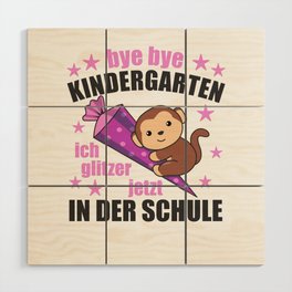 Monkey School Enrolment Kindergarten Wood Wall Art
