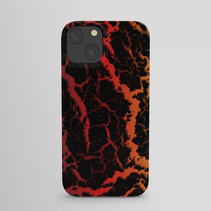 Cracked Space Lava - Black/Red/Gold iPhone Case