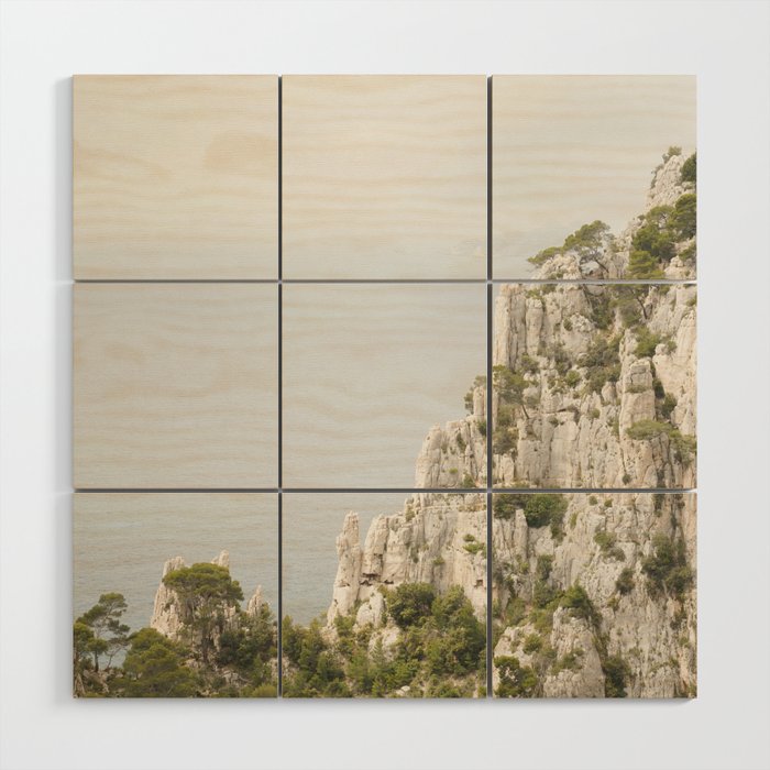 Calanques National Park in France | Rocky Landscape on a Moody Summer Day Art Print | Europe Travel Photography Wood Wall Art