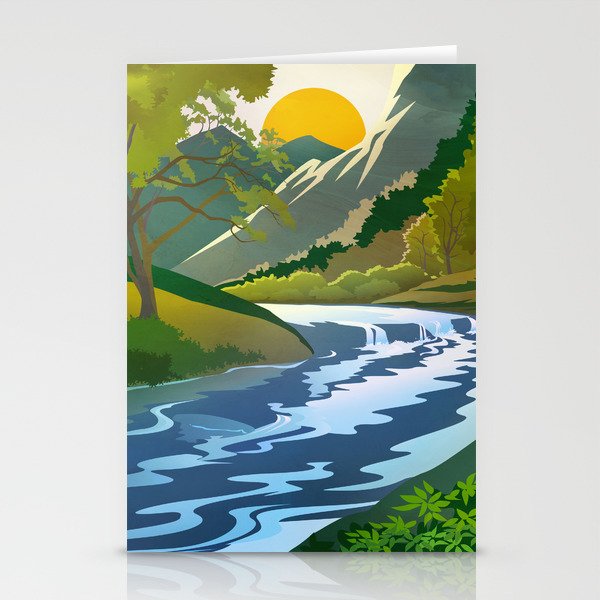 Morning near the clear forest river Stationery Cards