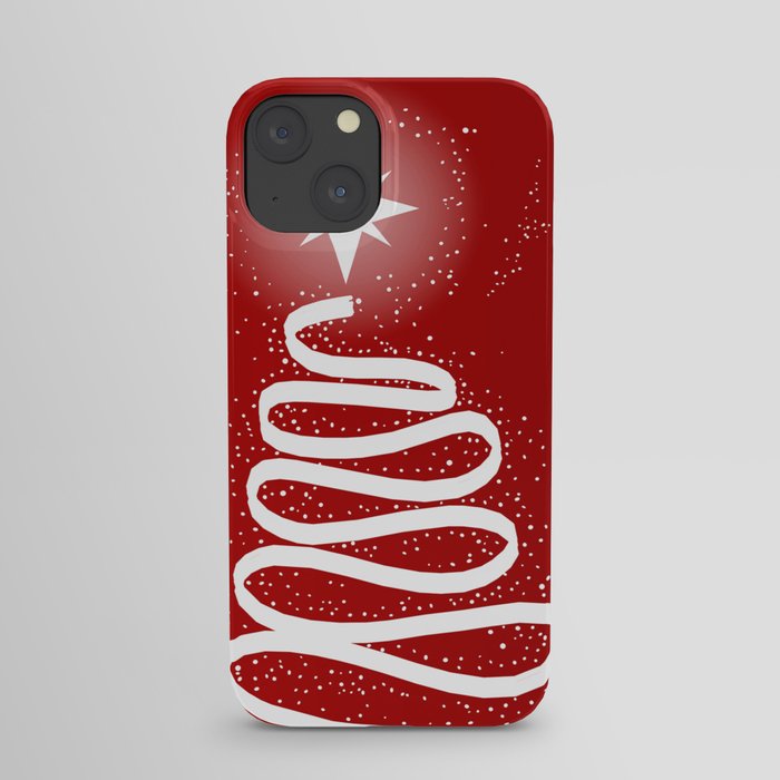 Red Scrible Christmas Tree iPhone Case