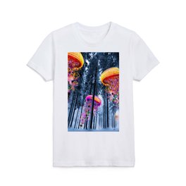 Winter Forest of Electric Jellyfish Worlds Kids T Shirt