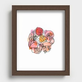 mushroom and moon Recessed Framed Print