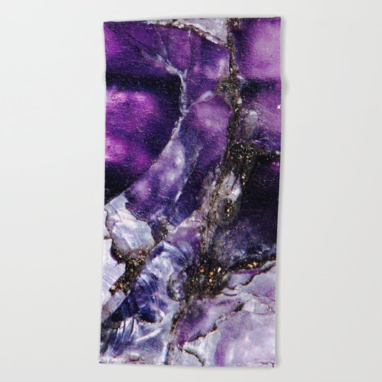 PURPLE AMETHYST QUARTZ MACRO Beach Towel