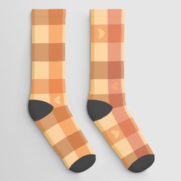 Love check in warm caramel Socks