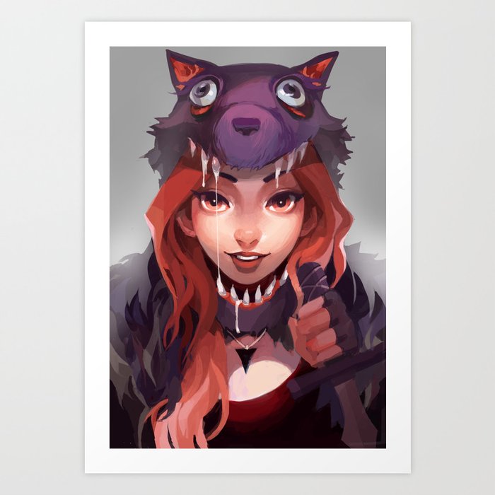 Wolf Girl Art Print By Chuwenjie Society6