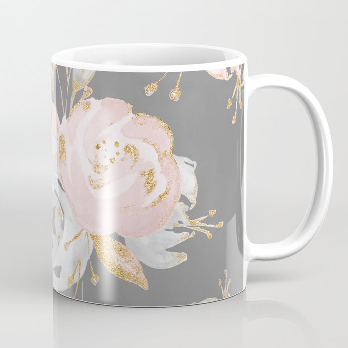 Night Rose Garden Gray Coffee Mug