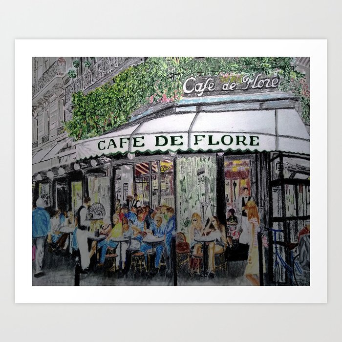 Cafe de Flore Art Print