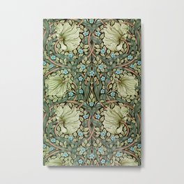 Pimpernel by William Morris Metal Print | Floral, Williammorris, Wallpaper, Green, Artnouveau, Artsandcrafts, Blue, Flowers, Sidewall, Pattern 