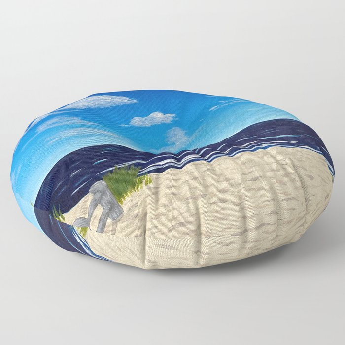 Summer Day at the Beach on Cape Cod Floor Pillow