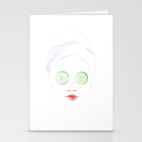 Spa Cucumber Facial Stationery Cards
