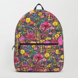 Wildflowers on gray Backpack