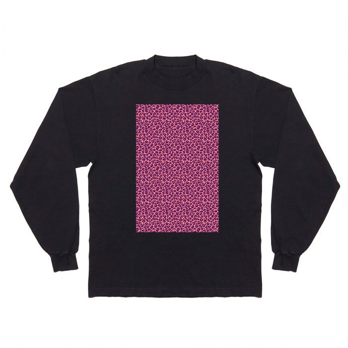 Purple & Pink Cheetah Print Long Sleeve T Shirt