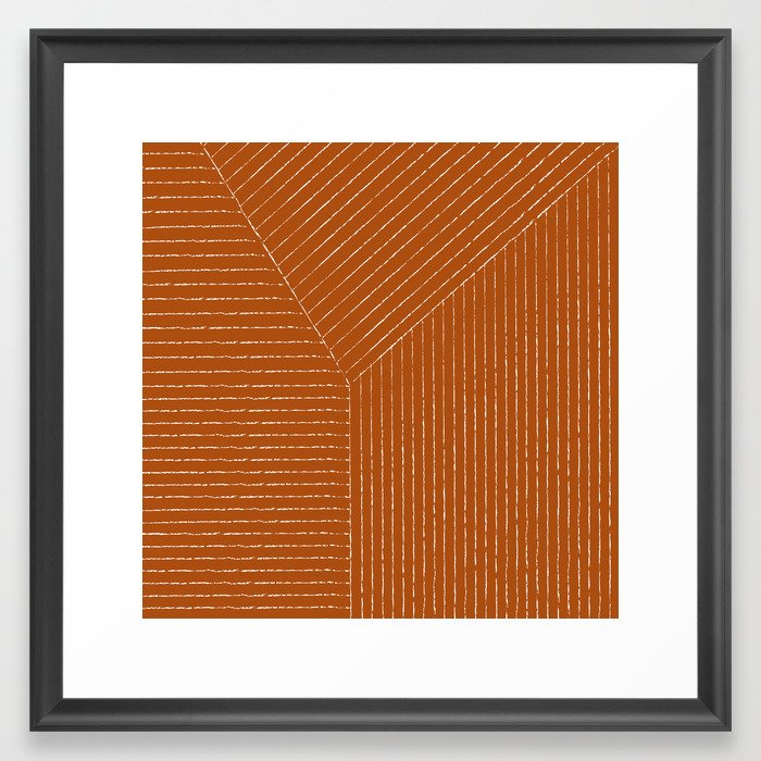Lines (Rust) Framed Art Print