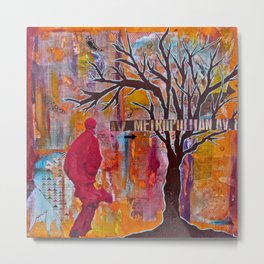 Finding My Way (The Path to Self Discovery/Actualization) Metal Print | Expressionism, Warmcolors, Baretree, Red, Paper, Typography, Collage, Ladyjennd, Multicolor, Orange 