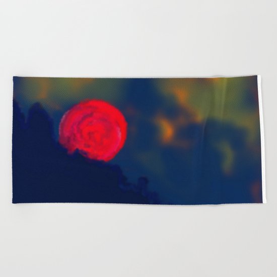 Red Moon Beach Towel