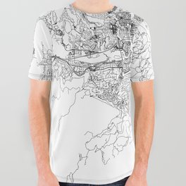 Reno White Map All Over Graphic Tee