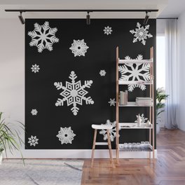 Snowflakes | Black & White Wall Mural