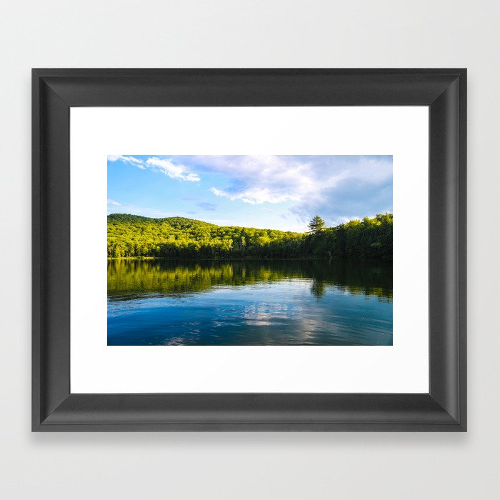 Small Pond in Glover, Vermont - Reflections Framed Art Print