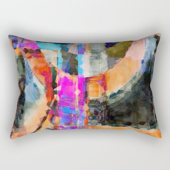 Artful Spirit Mosaic Colorful Geometric Abstract Rectangular Pillow