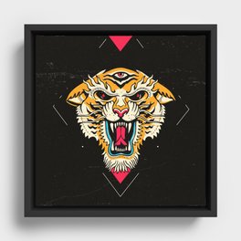 Tiger 3 Eyes Framed Canvas