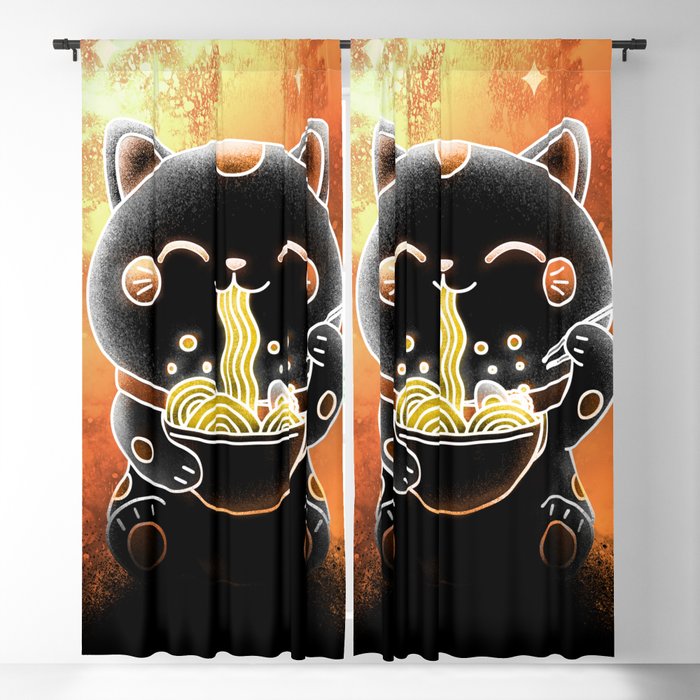 Soul of the Ramen Cat Blackout Curtain