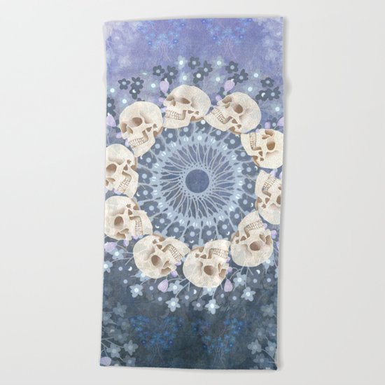 Skull Mandala 2 Beach Towel