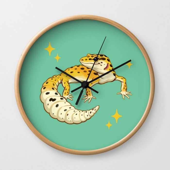 Sparkly Leopard Gecko Wall Clock