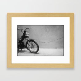 MBK - Marrakech favourite motorbike / black and white art photography Framed Art Print