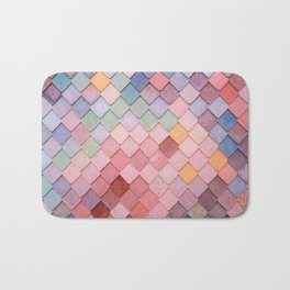 Pink Tiles (Color) Bath Mat | Feminine, Geometric, Scales, Pinkpattern, Photo, Chic, Pattern, Kids, Tiles, Pink 