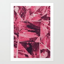 Triangular Rainbow Abstract Collage Reds Version Art Print