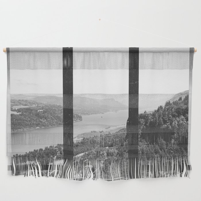 Window to Oregon and the Columbia River Gorge | Black and White Photography Wall Hanging