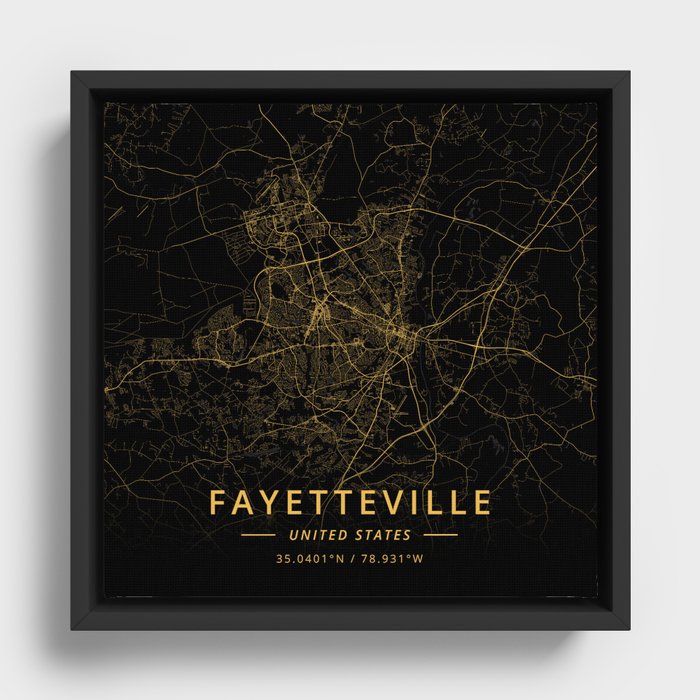 Fayetteville, United States - Gold Framed Canvas