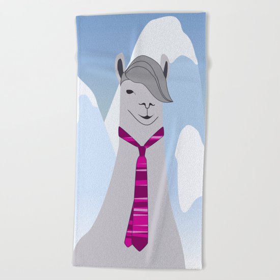 Lama Hipster Design Beach Towel