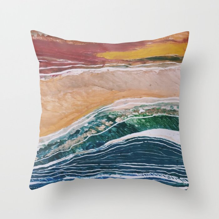 scraped lines Throw Pillow