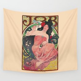 Art Nouveau Alphonse Mucha Job Detail Wall Tapestry