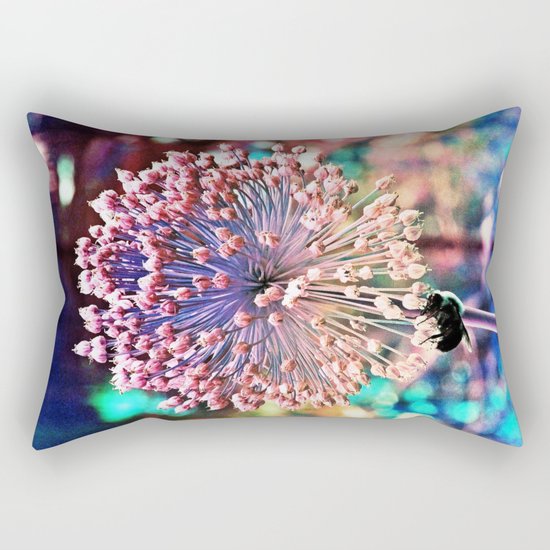 Pastel Allium N Bee Rectangular Pillow