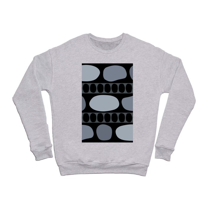 Tribal Art Rock Pattern Black Slate Gray Crewneck Sweatshirt