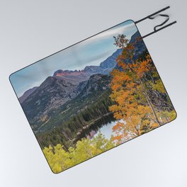 Colorado Bear Lake Autumn Sunset Rocky Mountain National Park Landscape Picnic Blanket