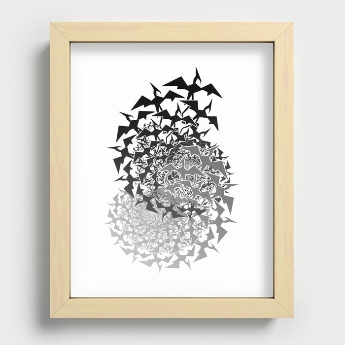 Fractyl Pterodactyl Swarms Recessed Framed Print