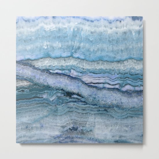 Mystic Stone Aqua Blue Metal Print